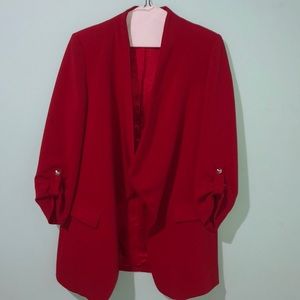 Zara Blazer with Ruched Sleeves and Gold Buttons